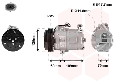 Compresor, climatizare 3700K475 VAN WEZEL