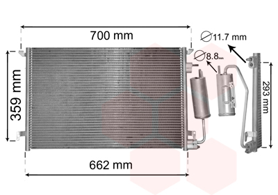 Condensator, climatizare 37015397 VAN WEZEL