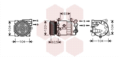 Compresor, climatizare 4000K321 VAN WEZEL