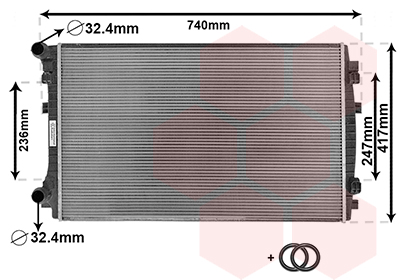 Radiator, racire motor 58012338 VAN WEZEL