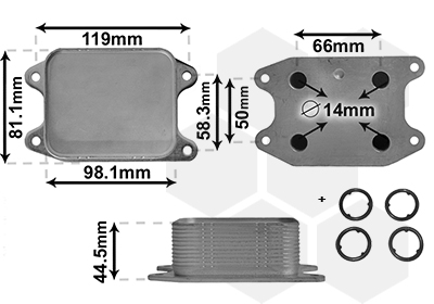 Radiator ulei, ulei motor 58013703 VAN WEZEL