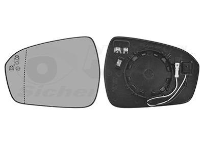 Sticla oglinda, oglinda retrovizoare exterioara 1883835 VAN WEZEL