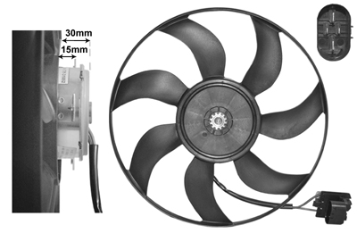 Ventilator, radiator 3749744 VAN WEZEL
