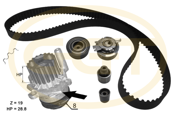 Set pompa apa + curea dintata KPA20100 GGT