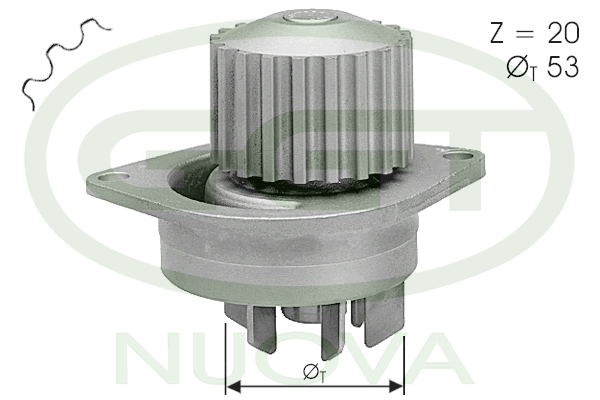 Pompă de apă, răcire motor PA10707 GGT