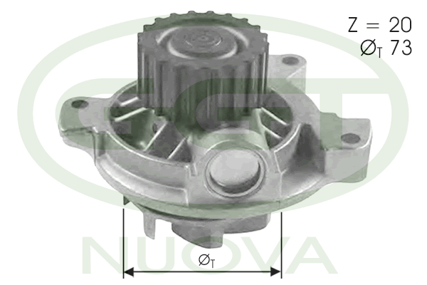 Pompă de apă, răcire motor PA12024 GGT