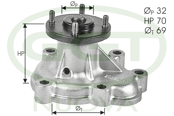 Pompă de apă, răcire motor PA12172 GGT