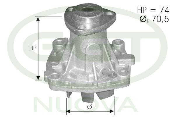 Pompă de apă, răcire motor PA12297 GGT