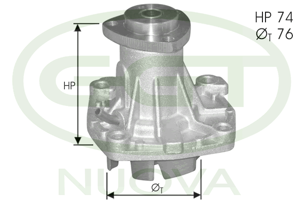 Pompă de apă, răcire motor PA12299 GGT