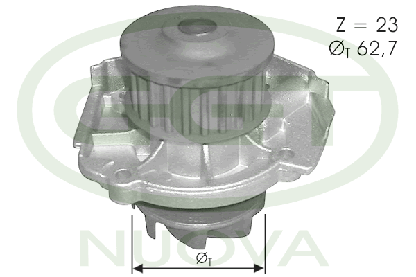 Pompă de apă, răcire motor PA12360 GGT