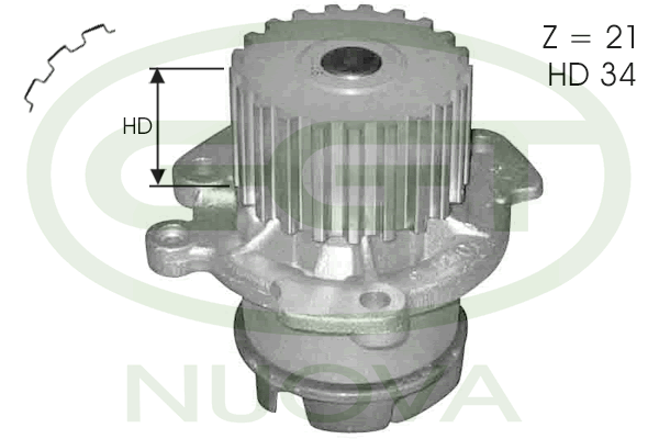 Pompă de apă, răcire motor PA12403 GGT