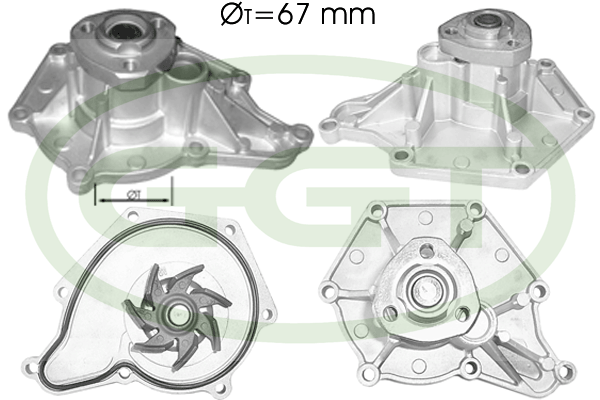 Pompă de apă, răcire motor PA12538 GGT