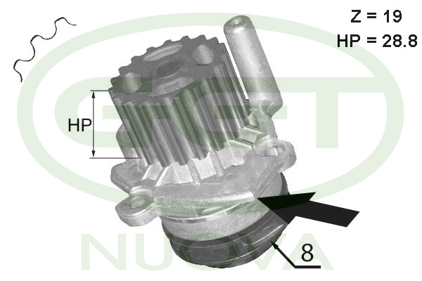 Pompă de apă, răcire motor PA12610 GGT