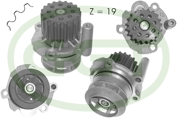 Pompă de apă, răcire motor PA12796 GGT