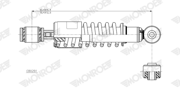 Amortizor, suspensie cabina CB0291 MONROE
