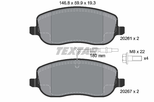 Set placute frana,frana disc 2026101 TEXTAR