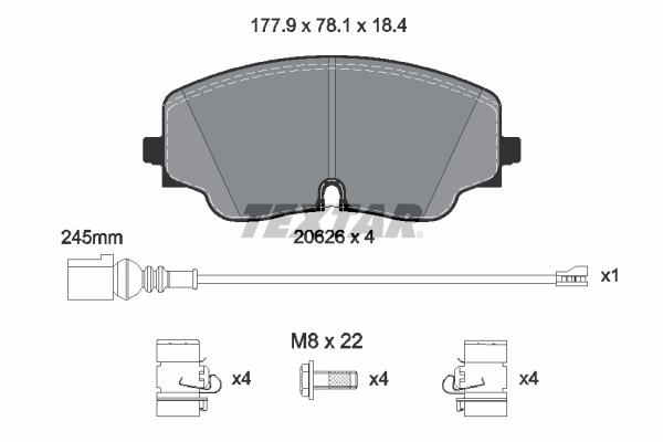 Set placute frana,frana disc 2062601 TEXTAR