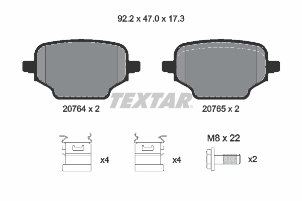 Set placute frana,frana disc 2076401 TEXTAR