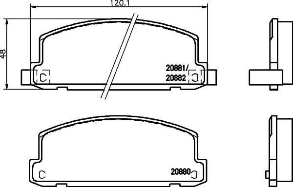 set placute frana,frana disc 2088003 TEXTAR