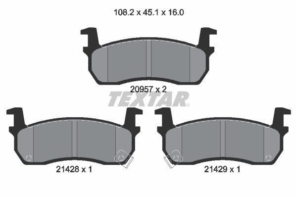 set placute frana,frana disc 2095702 TEXTAR