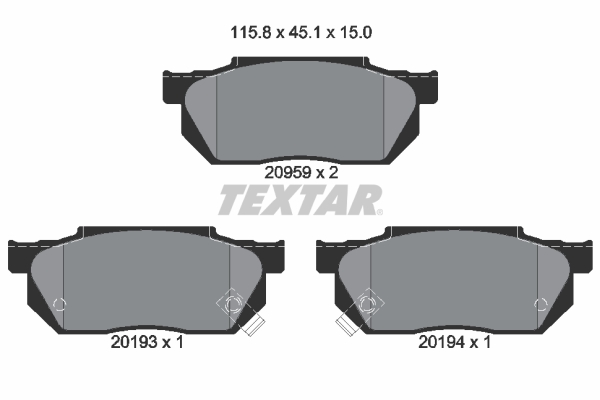 Set placute frana,frana disc 2095902 TEXTAR