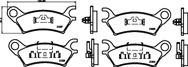 set placute frana,frana disc 2103701 TEXTAR