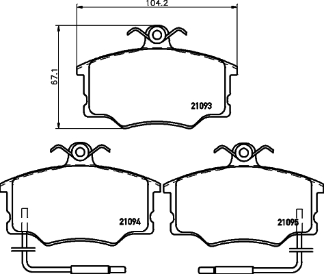 set placute frana,frana disc 2109302 TEXTAR