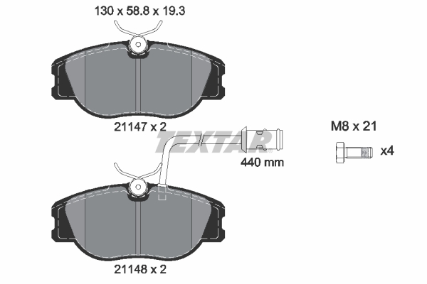 set placute frana,frana disc 2114703 TEXTAR