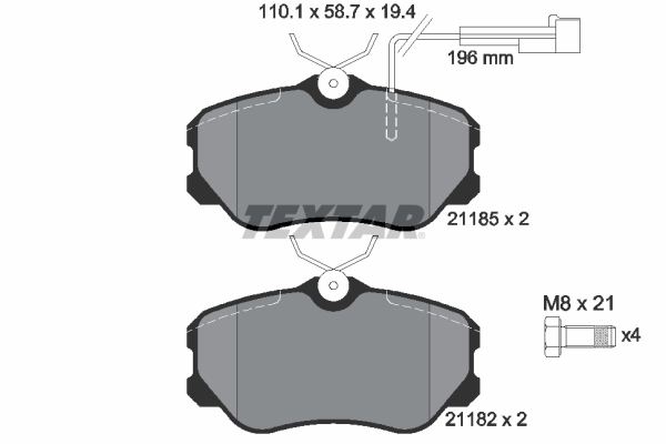 set placute frana,frana disc 2118503 TEXTAR