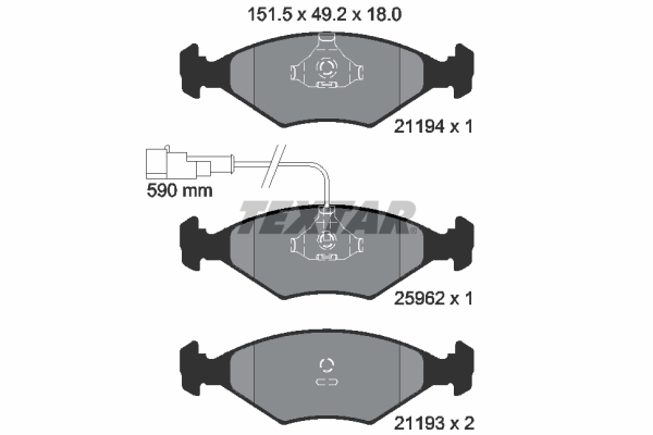 set placute frana,frana disc 2119401 TEXTAR