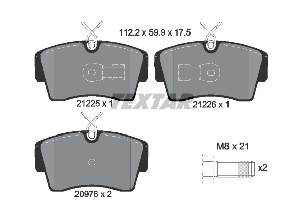 set placute frana,frana disc 2122503 TEXTAR