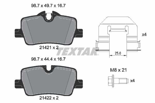 Set placute frana,frana disc 2142101 TEXTAR