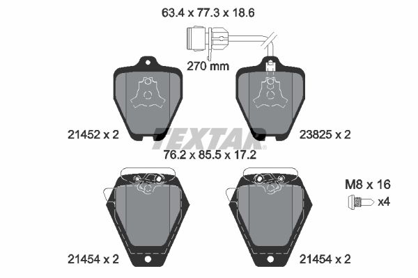 Set placute frana,frana disc 2145201 TEXTAR