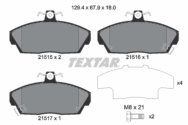 Set placute frana,frana disc 2151503 TEXTAR