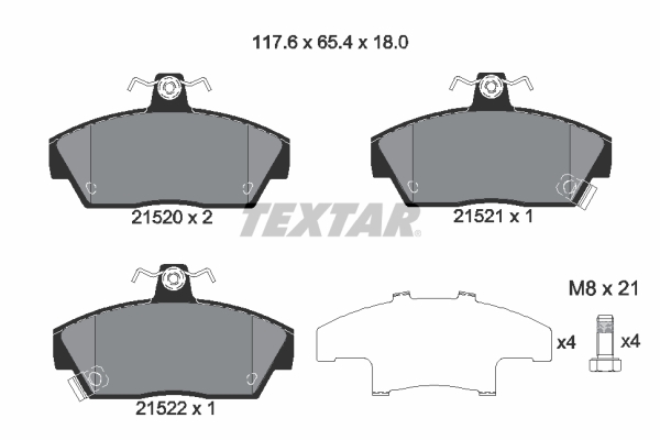 set placute frana,frana disc 2152001 TEXTAR