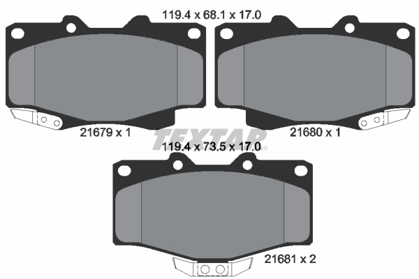 set placute frana,frana disc 2167907 TEXTAR