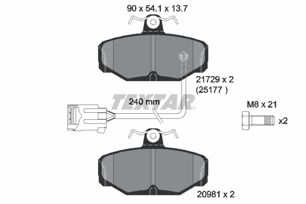 set placute frana,frana disc 2172902 TEXTAR