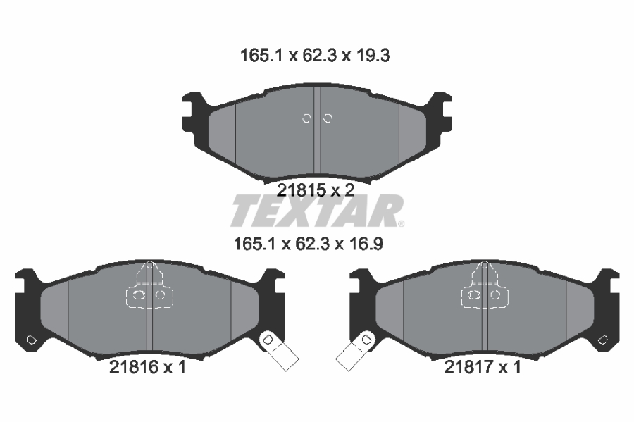 set placute frana,frana disc 2181501 TEXTAR