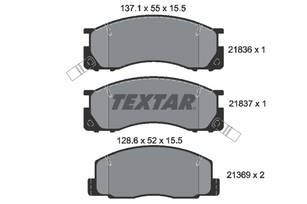 set placute frana,frana disc 2183601 TEXTAR
