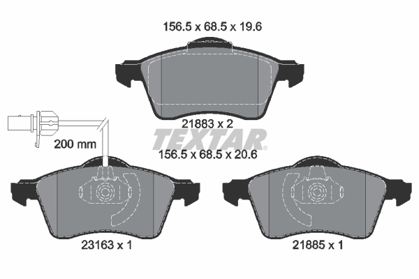 Set placute frana,frana disc 2188501 TEXTAR