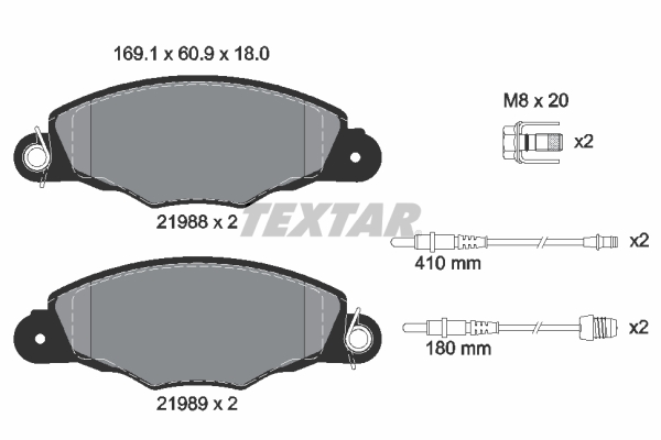 Set placute frana,frana disc 2198804 TEXTAR