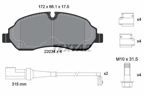 Set placute frana,frana disc 2203401 TEXTAR