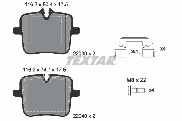 Set placute frana,frana disc 2203901 TEXTAR