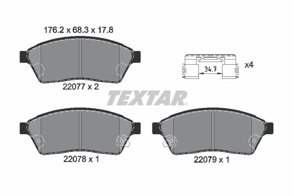 Set placute frana,frana disc 2207701 TEXTAR