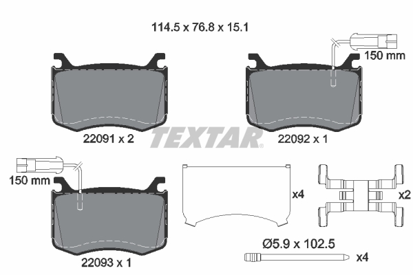 Set placute frana,frana disc 2209101 TEXTAR