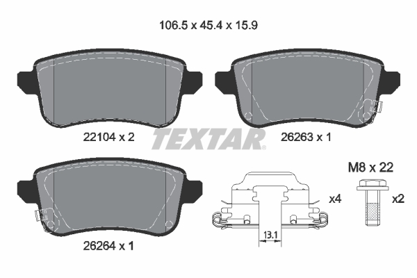 Set placute frana,frana disc 2210401 TEXTAR