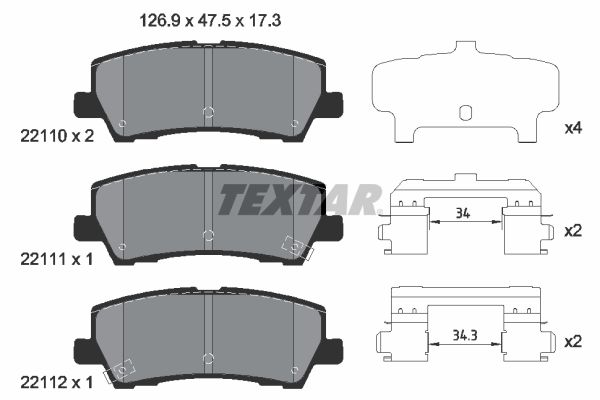 Set placute frana,frana disc 2211003 TEXTAR