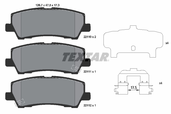 Set placute frana,frana disc 2211001 TEXTAR