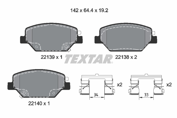 Set placute frana,frana disc 2213901 TEXTAR