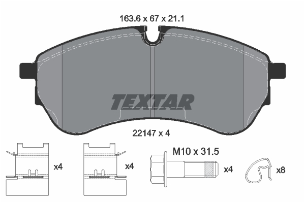 Set placute frana,frana disc 2214701 TEXTAR